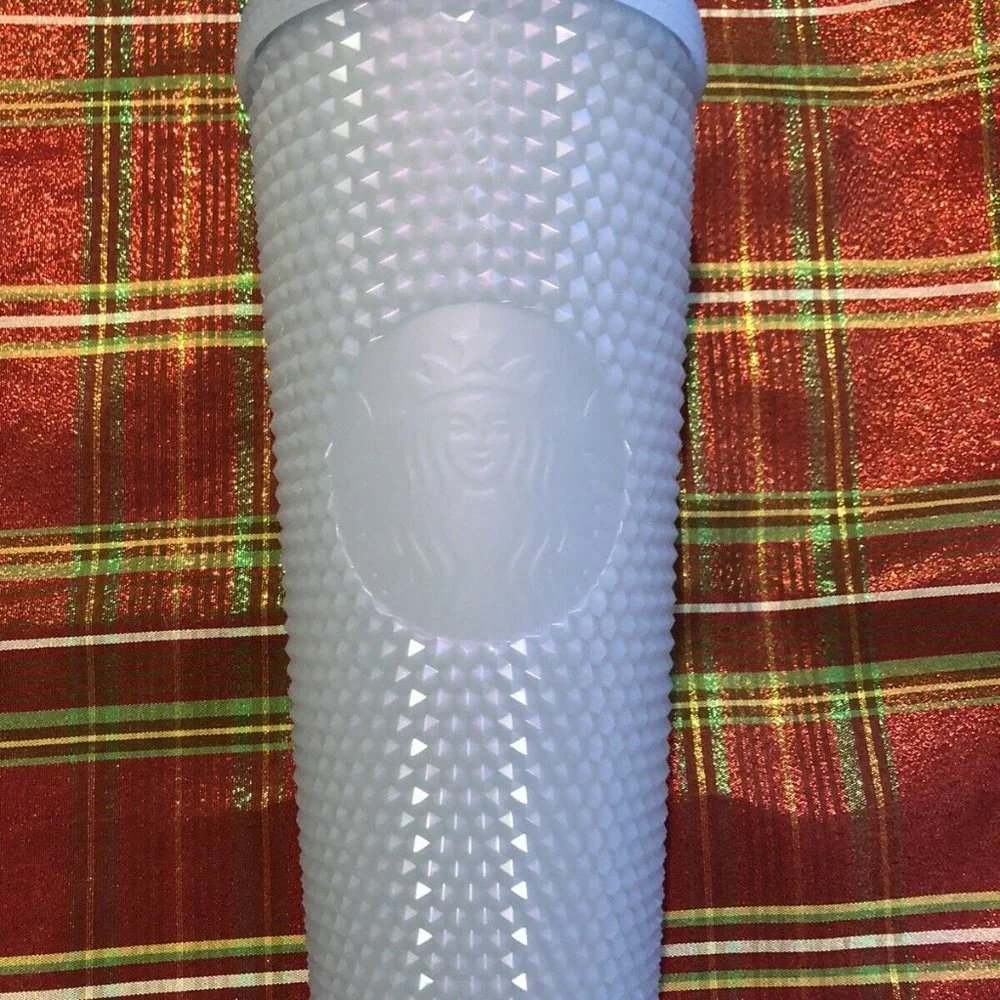 🤍NEW Starbucks Iridescent Icy Lilac White Holiday Studded Tumbler 24 oz